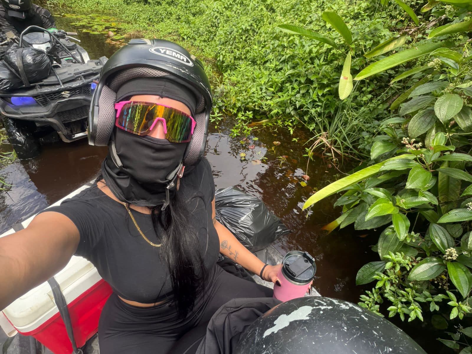 Jungle selfie at water crossing